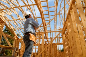 Construction Worker Admiring Handiwork