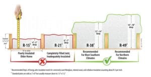 Department of Energy recommended insulation levels